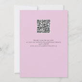 Moderne rosa Lila Bläserblüte QR-Code Hochzeit Einladung (Rückseite)
