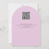 Moderne rosa Lila Bläserblüte QR-Code Hochzeit Einladung (Rückseite)