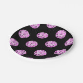 Moderne rosa Lila Diskothek Ball-Muster Schwarz Pappteller (Schrägansicht)
