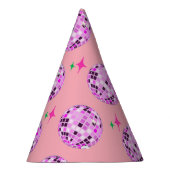 Moderne rosa Lila Diskothek Ball Pink Party Partyhütchen (Rechts)