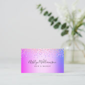 Moderne rosa lila Friseursalon Visitenkarte (Stehend Vorderseite)