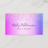 Moderne rosa lila Friseursalon Visitenkarte (Vorderseite)