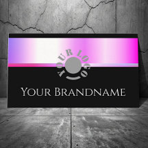 Moderne, rosa Lila Gradient Schwarz und Logo