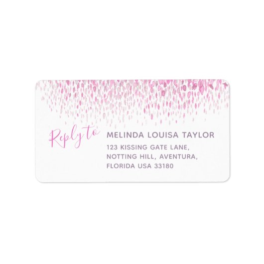 Moderne rosa lila graue Aquarelltöne Adressaufkleber (Vorne)