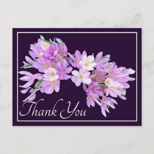 Moderne rosa lila Krokus Blumen Hübches Dankeschön Postkarte