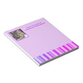 Moderne rosa Lila Streifen Personalisiertes Foto Notizblock (angewinkelt)
