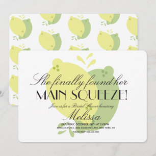 Moderne Rosa Limonade-Limonen-Lime-Hochzeitsdusche Einladung
