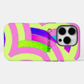 Moderne rosa/Limone Chevronen Case-Mate iPhone Hülle (Rückseite (Horizontal))