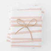 Moderne rosa Linien, Abstrakte Kunst Geschenkpapier Set (Beispiel)