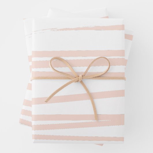 Moderne rosa Linien, Abstrakte Kunst Geschenkpapier Set (Beispiel)
