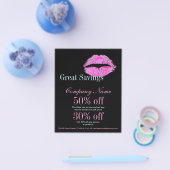 moderne Rosa Lippen Makeup Artist Kosmetologe Flyer (Einzeln)