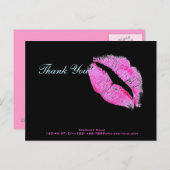 moderne Rosa Lippen Makeup Artist Kosmetologe Postkarte (Vorne/Hinten)