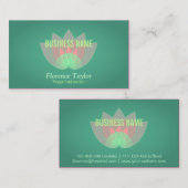 Moderne, rosa Lotos-Blume, Wellness-Industrie Visitenkarte (Vorne/Hinten)