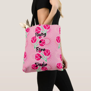 Moderne Rosa Lotus Blume überall auf der Drucktasc Tasche