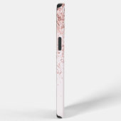 Moderne rosa Mädchen-Glitter-Initialen-Monogramm iPhone Hülle (Rechte Seite)
