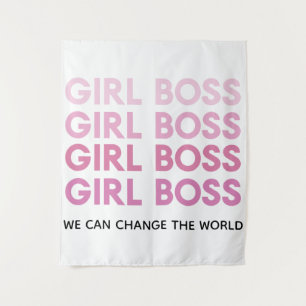 Moderne rosa Mädchenboss Geschenk für Mädchen Wandteppich