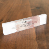 Moderne, rosa, mädchenhaft Rose Namensplakette (Seite)