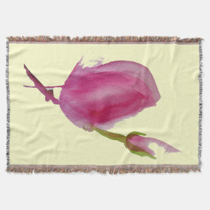 Moderne rosa Magnolia Aquarellkunst Blume Decke