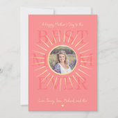 Moderne rosa Mama die beste Rosa-Karte aller Zeite (Vorderseite)