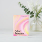 Moderne Rosa-Marmor-Regenbogen-Drehbuch Ohrring-An Visitenkarte (Stehend Vorderseite)