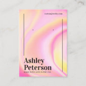 Moderne Rosa-Marmor-Regenbogen-Drehbuch Ohrring-An Visitenkarte (Vorderseite)