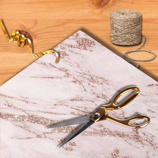 Moderne Rosa Marmor Rose Gold Glitzer Hochzeit Seidenpapier