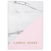 Moderne rosa Marmorbäckerei Business Elegante Klemmbrett (Rückseite)