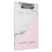 Moderne rosa Marmorbäckerei Business Elegante Klemmbrett (Rechts)