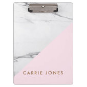 Moderne rosa Marmorbäckerei Business Elegante Klemmbrett (Vorderseite)