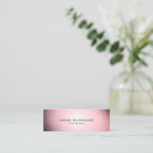 Moderne rosa metallische gebürstete mini visitenkarte (Stehend Vorderseite)