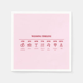 Moderne rosa, minimale Hochzeitstipps Details Serviette