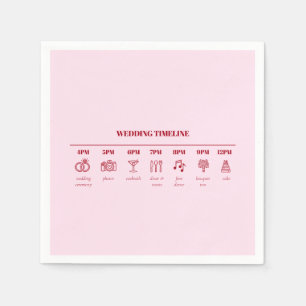 Moderne rosa, minimale Hochzeitstipps Details Serviette