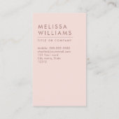 Moderne, rosa-minimalistisch-berufliche Vertikale Visitenkarte (Rückseite)