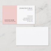 Moderne Rosa Minimalistische Elegant Company Visitenkarte (Vorne/Hinten)