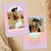 Moderne rosa Minimalistische Foto Abschluss Einlad