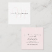 Moderne rosa Mit Monogramm Farbe Quadratische Visitenkarte (Vorne/Hinten)