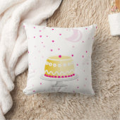 Moderne rosa Mond- und Sternenkuchenmuster Kissen (Decke)