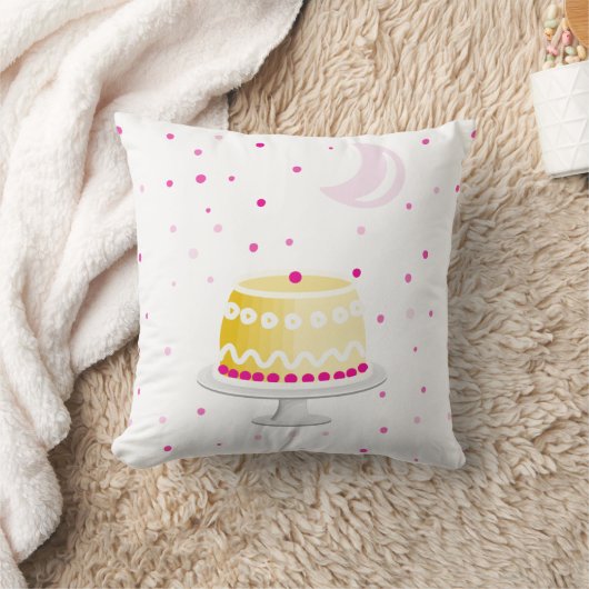 Moderne rosa Mond- und Sternenkuchenmuster Kissen (Decke)