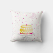 Moderne rosa Mond- und Sternenkuchenmuster Kissen (Vorderseite)
