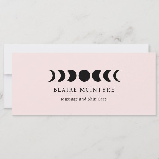 Moderne rosa Mondphasen Elegantes Geschenkzertifik (Vorderseite)