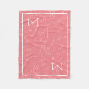 Moderne rosa Monografie Fleecedecke