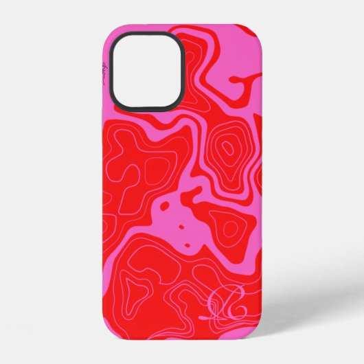 Moderne rosa Monogramm Case-Mate iPhone-Hülle iPhone Hülle (Rückseite)