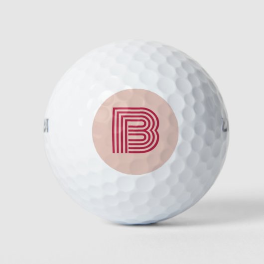 Moderne rosa Monogramm-Initiale personalisiert Golfball (Vorderseite)