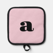 Moderne rosa Monogramm-Initiale Topflappen (Vorderseite)