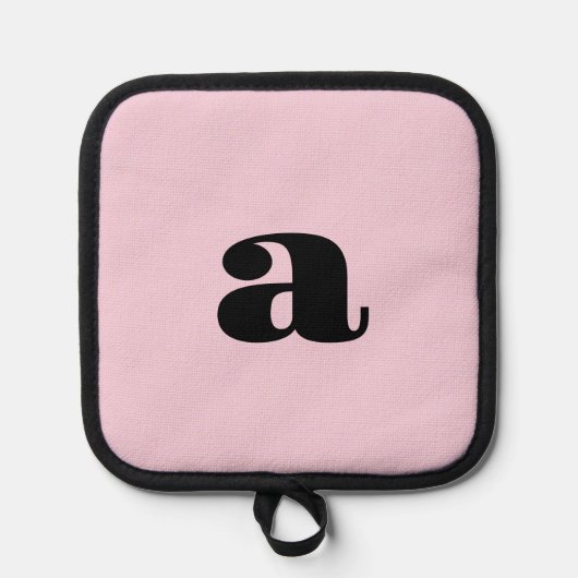 Moderne rosa Monogramm-Initiale Topflappen (Vorderseite)