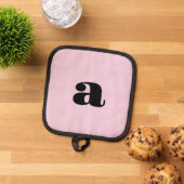 Moderne rosa Monogramm-Initiale Topflappen (Oben Unten)