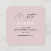 Moderne rosa Monogramm-Initialen der Haarstylistin Quadratische Visitenkarte (Rückseite)