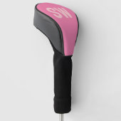 Moderne rosa Monogramm-Initialen Golf Headcover (angewinkelt)