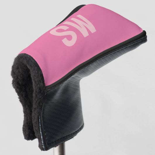 Moderne rosa Monogramm-Initialen Golf Headcover (3/4 Vorderseite)