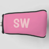 Moderne rosa Monogramm-Initialen Golf Headcover (Vorderseite)